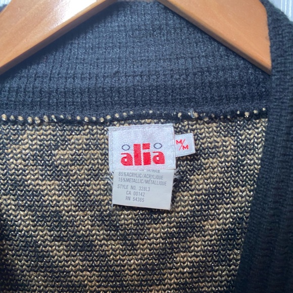 Retro Grannycore Black and gold cardigan - Picture 4 of 4